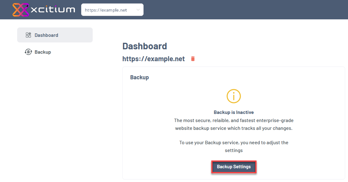 Bluehost Portal - Xcitium Dashboard Add new site