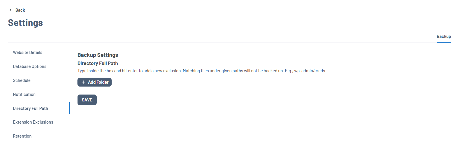 Bluehost Portal - Website Tab Xcitium Settings Tab - Directory Full Path