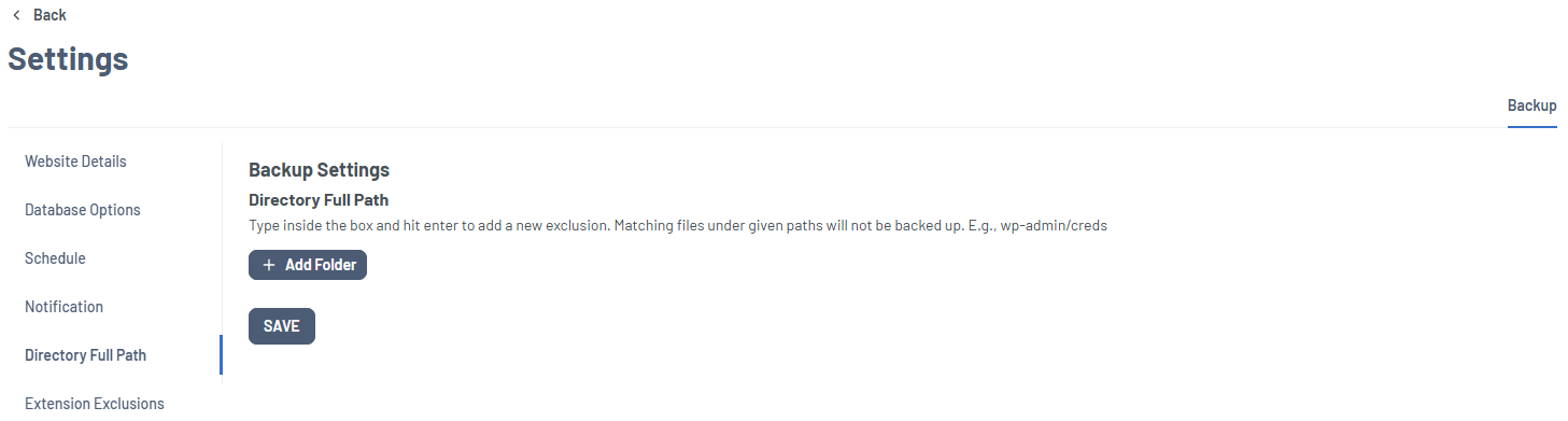 Bluehost Portal - Website Tab Xcitium Settings Tab - Directory Full Path