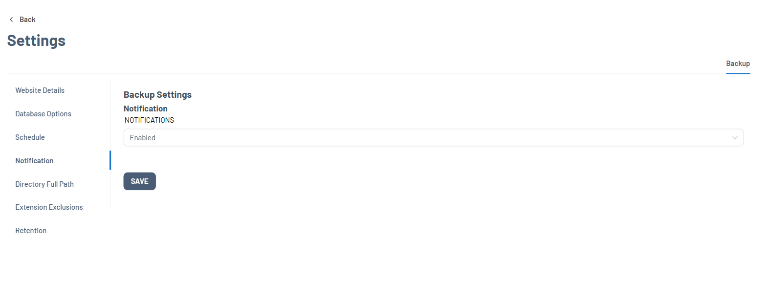 Bluehost Portal - Website Tab Xcitium Settings Tab - Notification