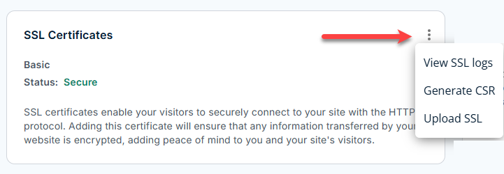 Activate Free SSL Certificate - SSL Certificates - More options