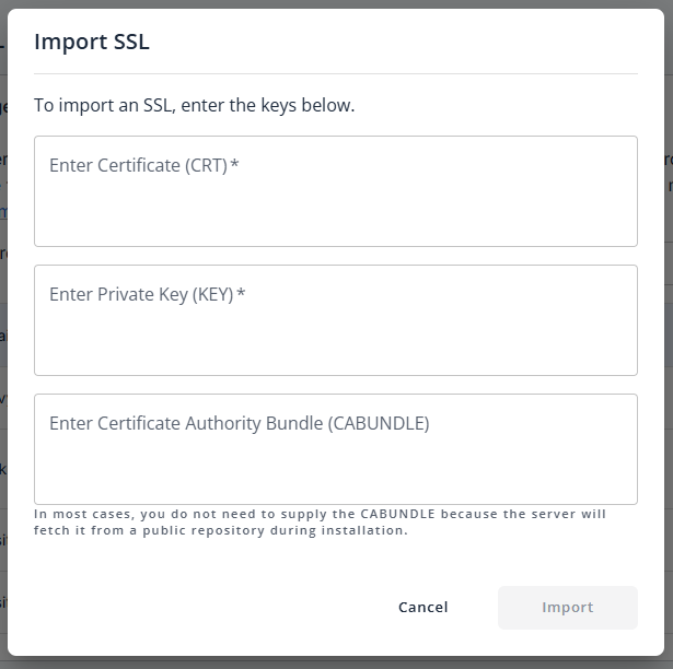 Import SSL