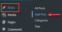 WordPress Add new Post