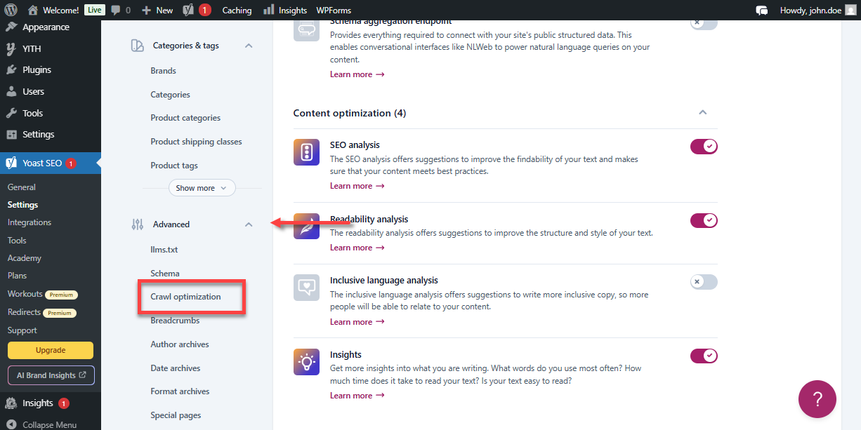 Yoast SEO Premium - Advanced - Crawl Optimization