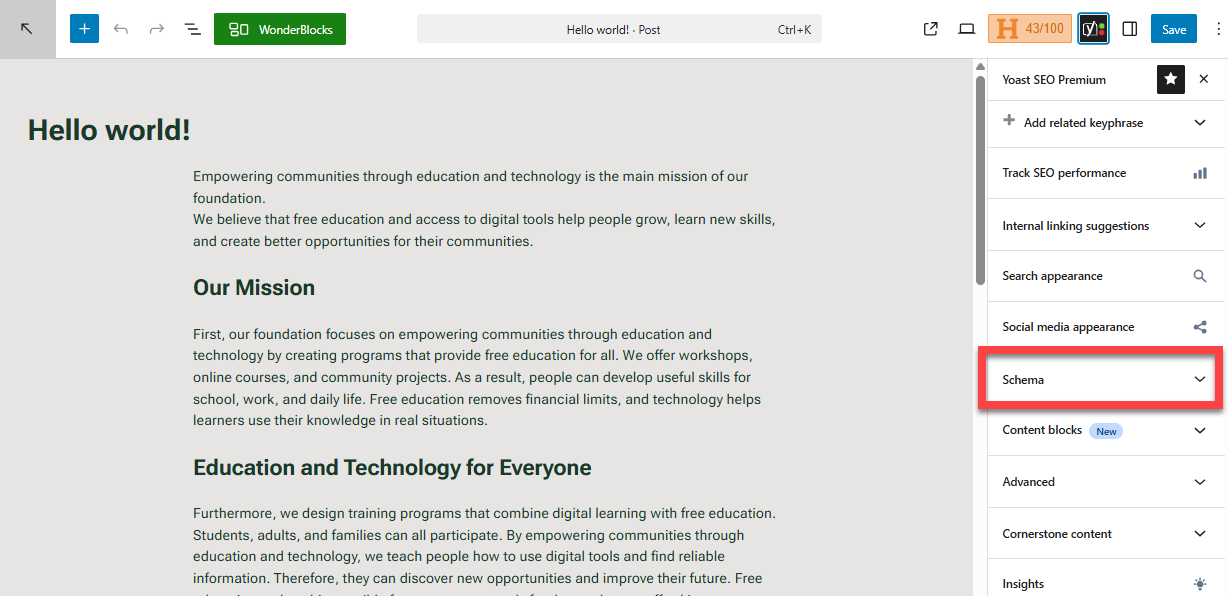 Yoast SEO Premium - Schema