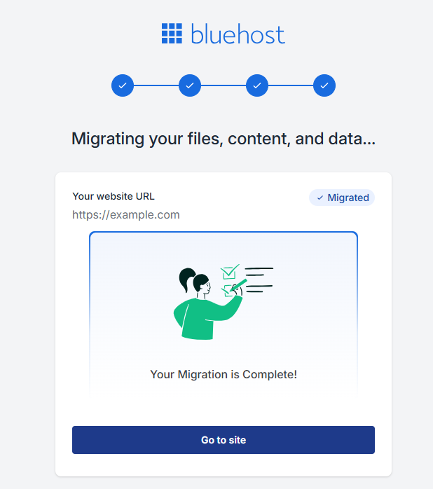 Bluehost Account Manager - Website Manage button
