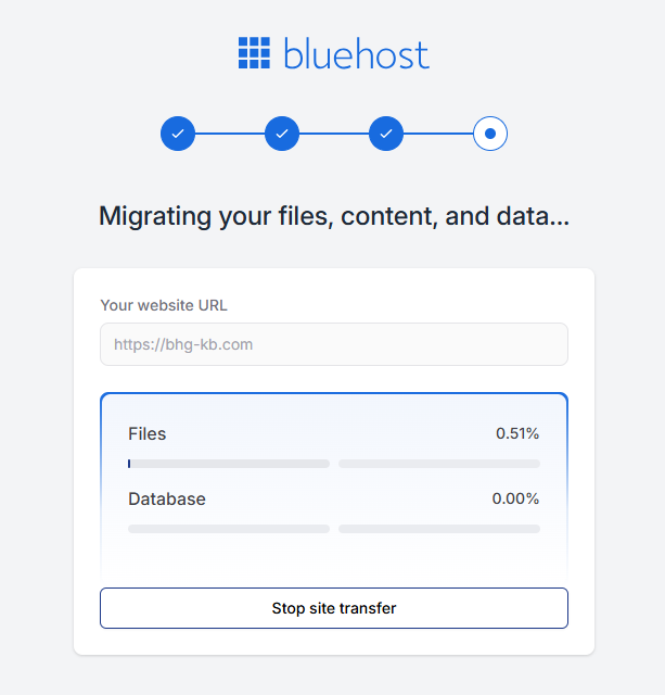 Bluehost Account Manager - Website Manage button