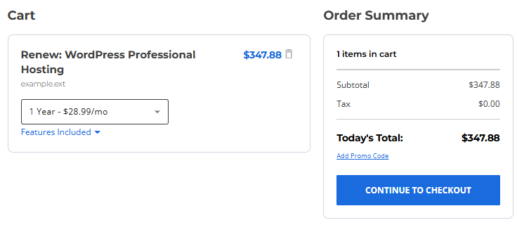 Renewal Center - Cart