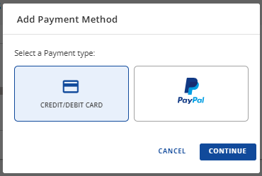 Switch Payment - Select Payment type