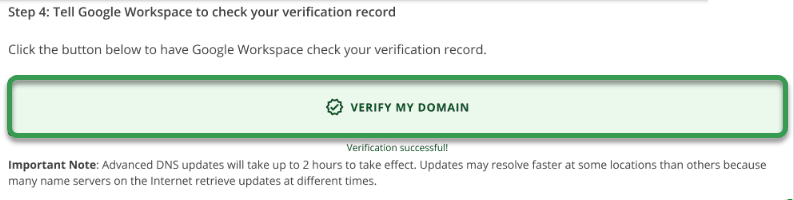 Successful verification