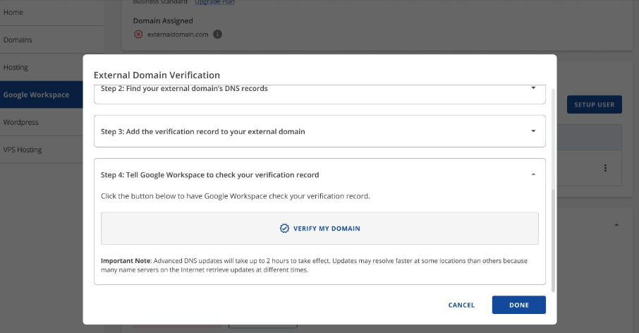 Verify Domain