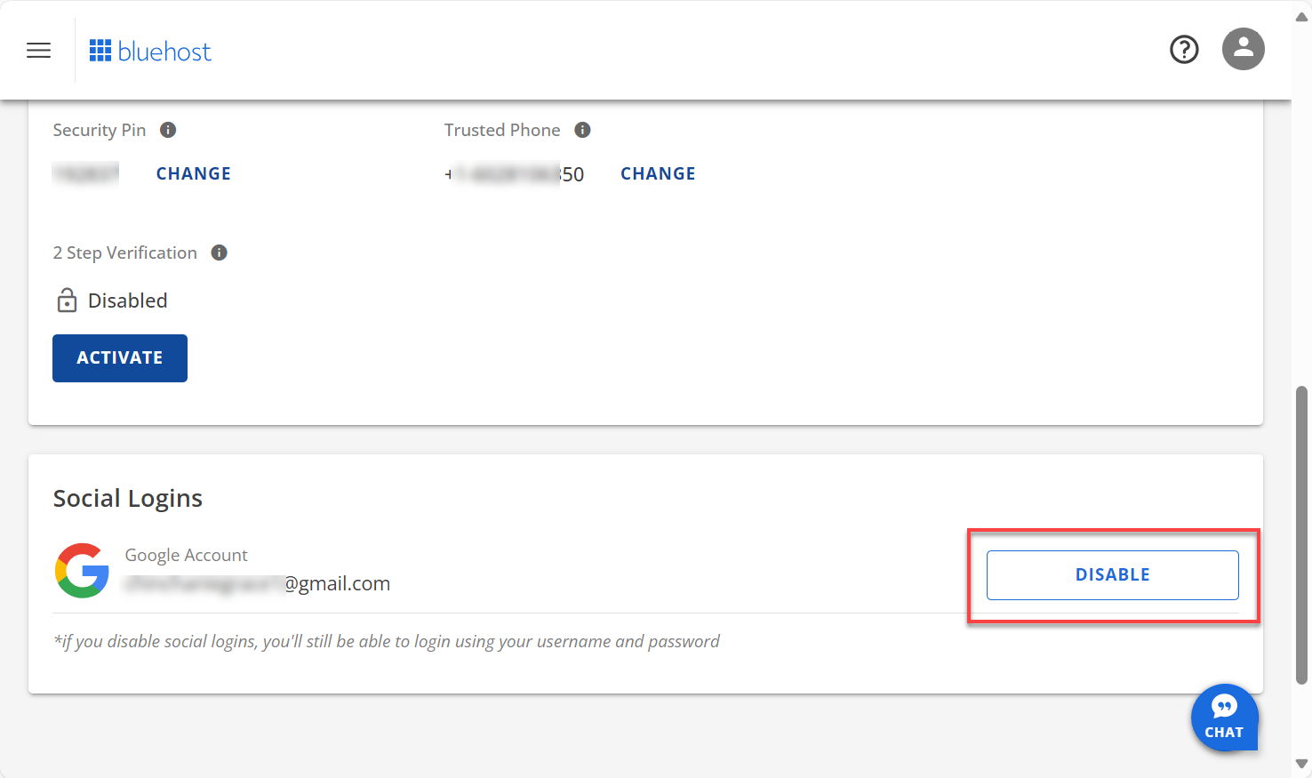 Disable button
