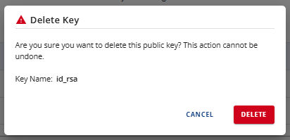 SSH Keys - Confirm deletion of SSH key