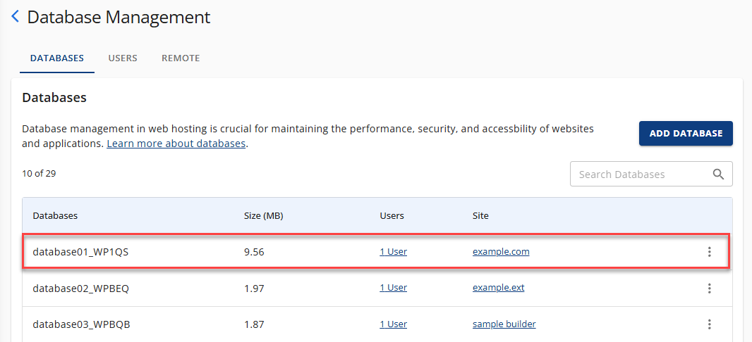am-database-management-select-site