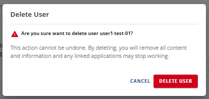 Manage MySQL Database User - Confirm deletion of database user