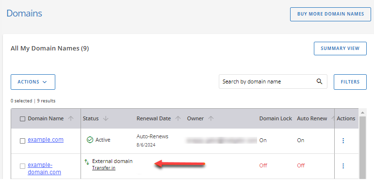 Domains - External Domain