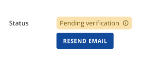 Overview tab - Status section - Pending Verification