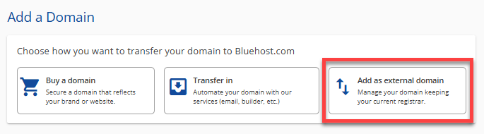 Add as external domain option