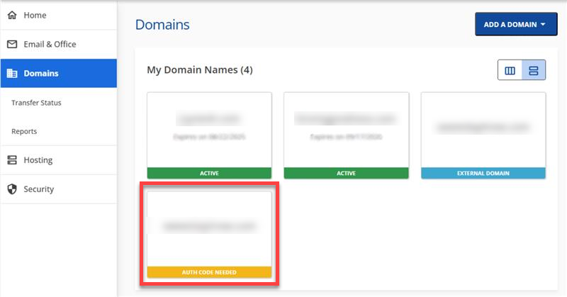 Domain transfer - Auth Code Needed