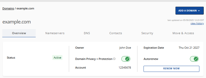 Move & Access tab