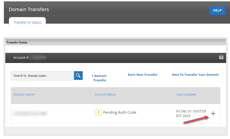 Domain transfer - "Pending Auth Code" status
