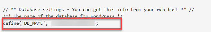 file manager-public-html-wp config-view-db-name
