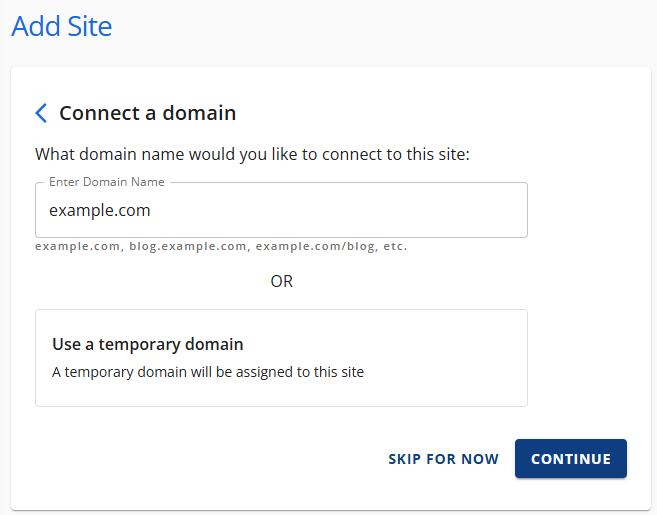 Connect a Domain