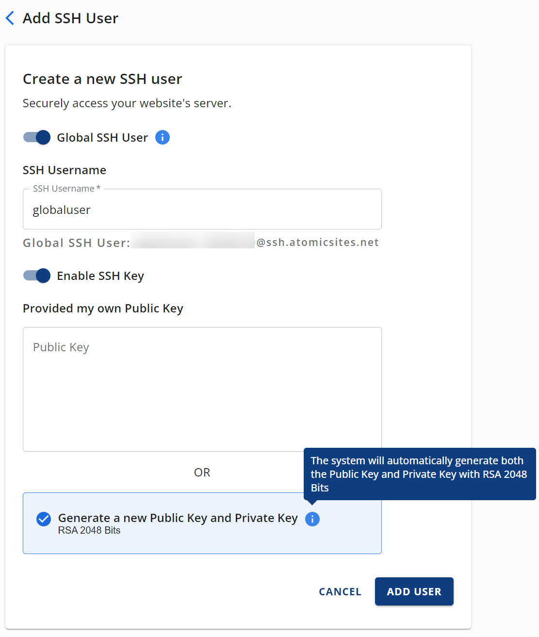 Add SSH User