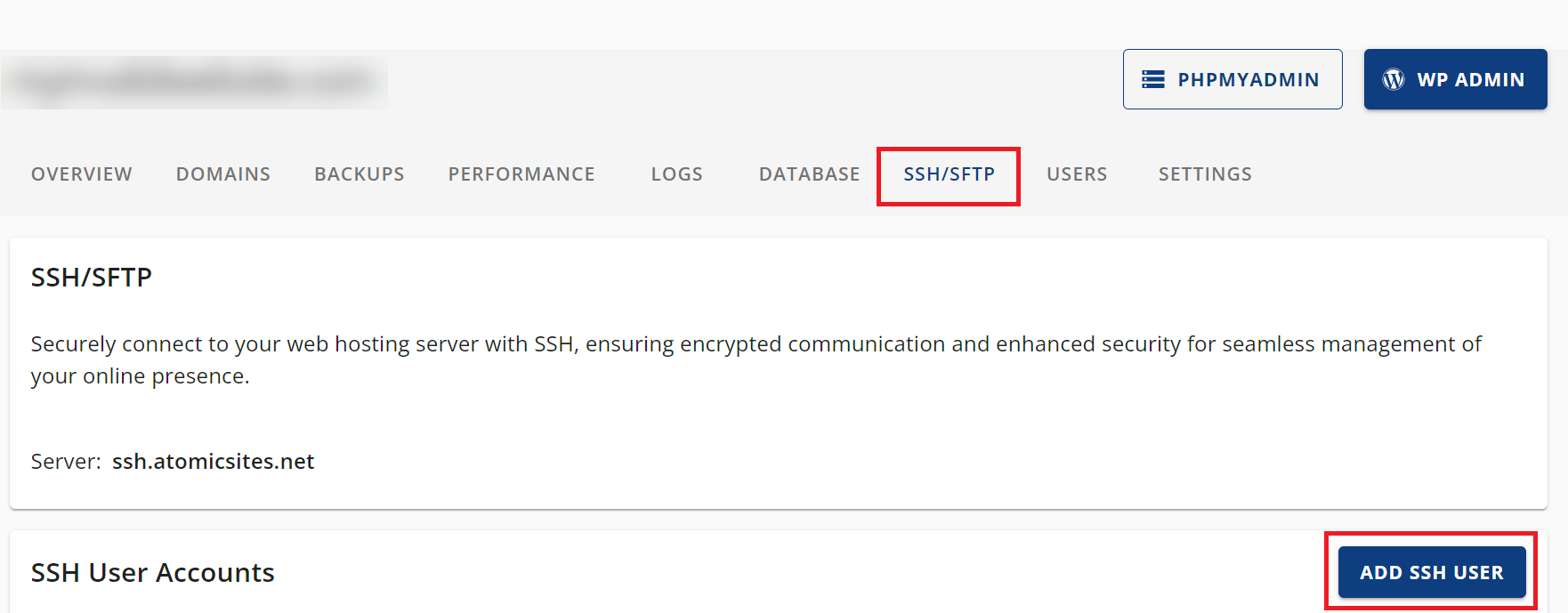 SSH/SFTP Tab