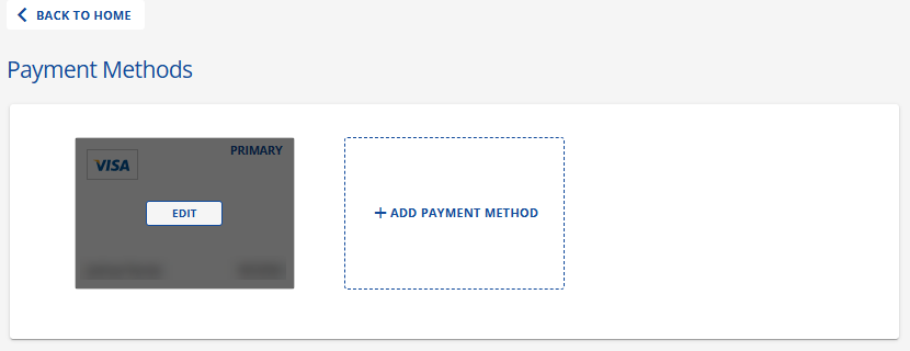 Bluehost payment types - Edit or Add Payment Method options
