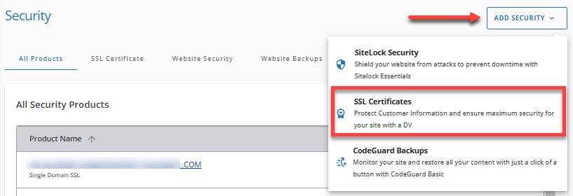 Add Security - SSL  Certificates