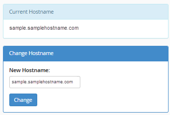 Changing the Hostname - Enter new hostname