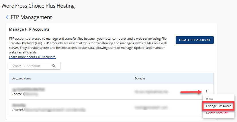 Change FTP Password