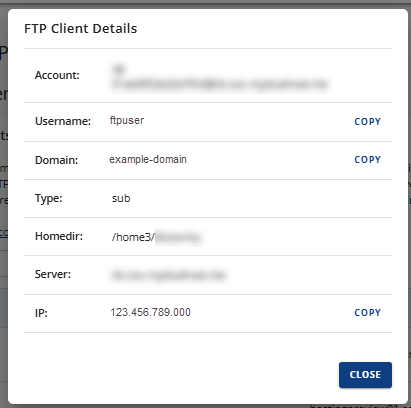 FTP details
