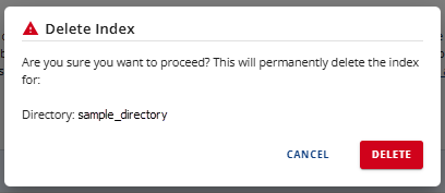 Manage indexes - Folder Index Manager - Confirm Delete