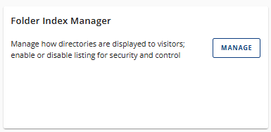 Manage your indexes - Folder Index Manager - Manage button