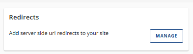 Advanced tab - Redirects