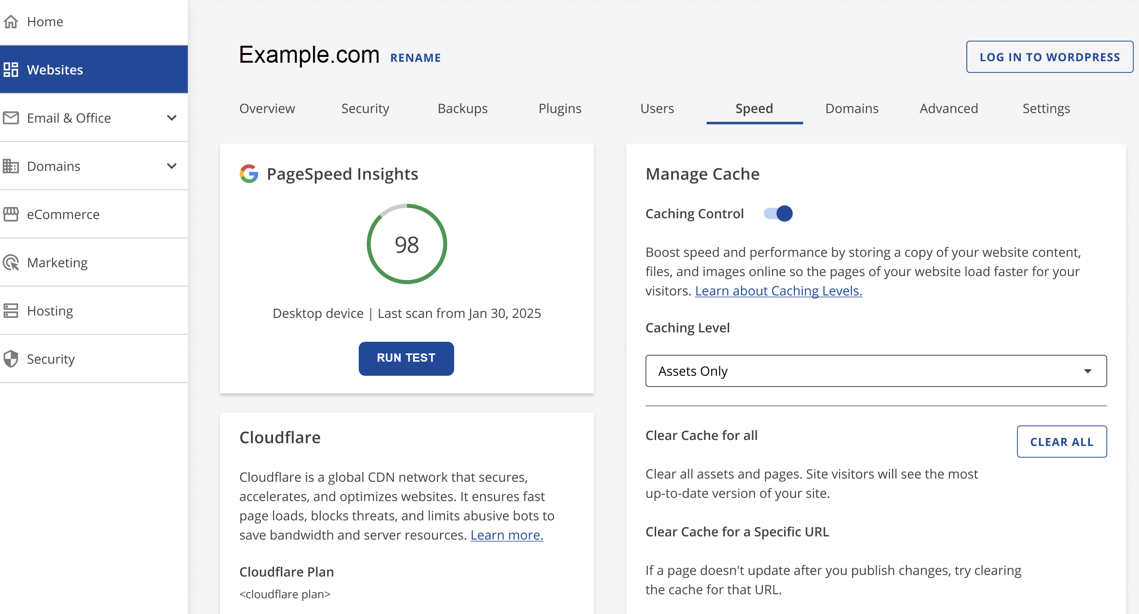 Speed tab page