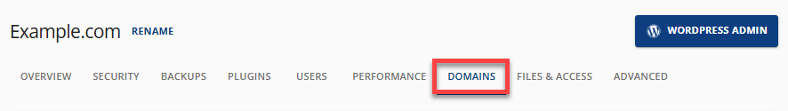 Redirect a domain - Domains tab