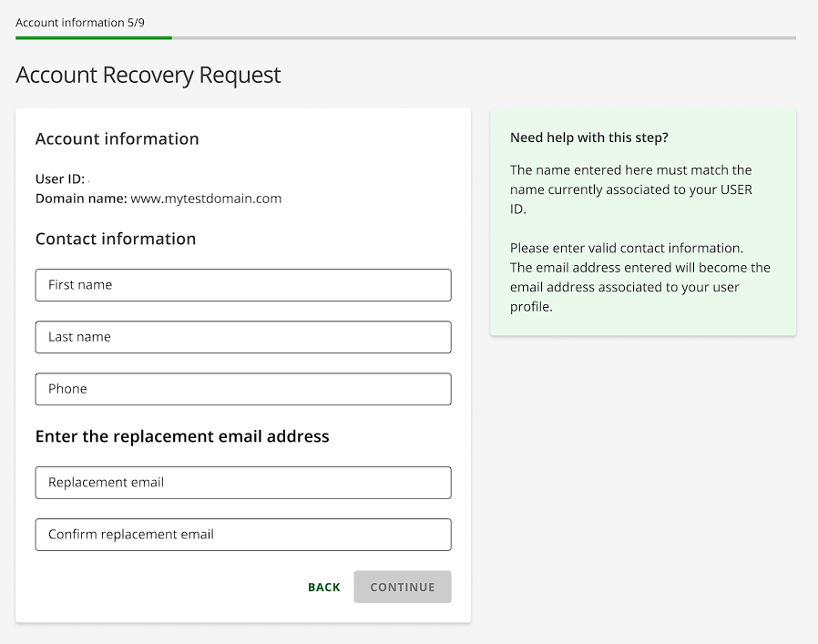 Fill in the contact information