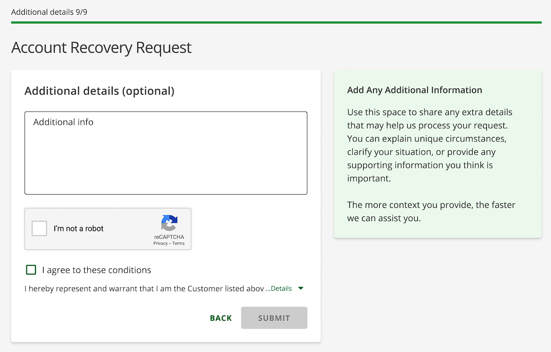 Provide Additional Details