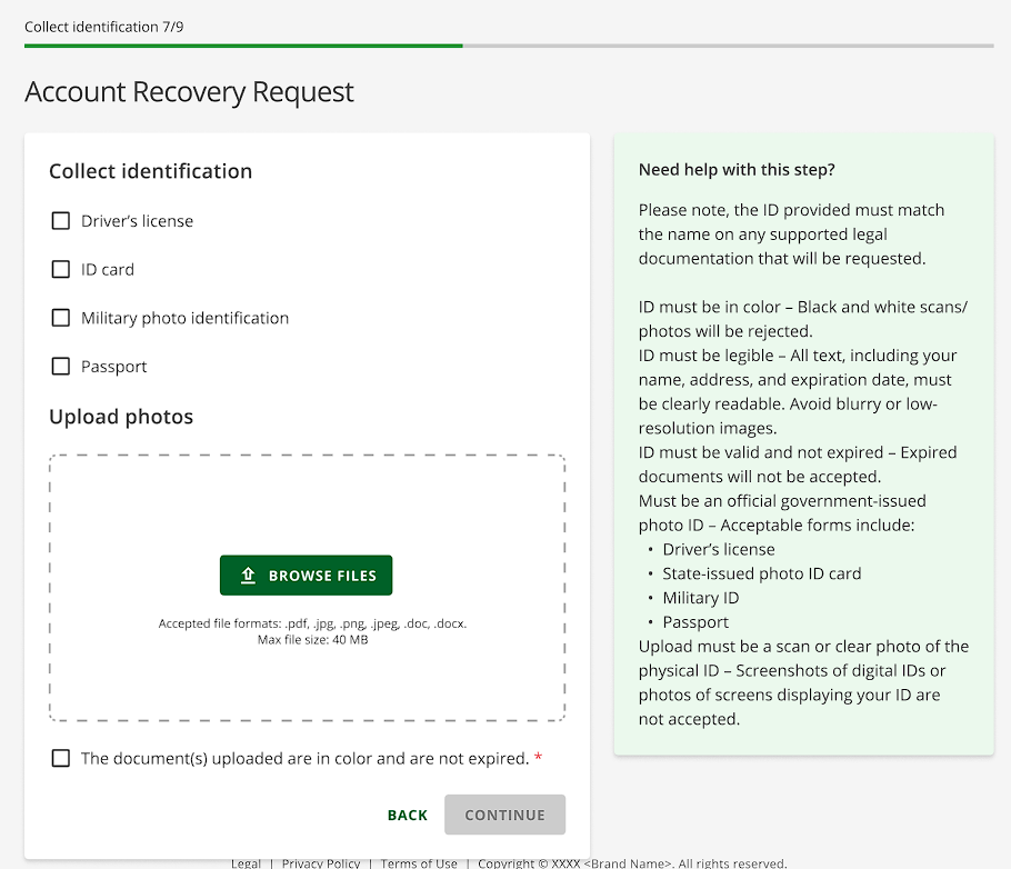 Upload Government-Issued Photo ID