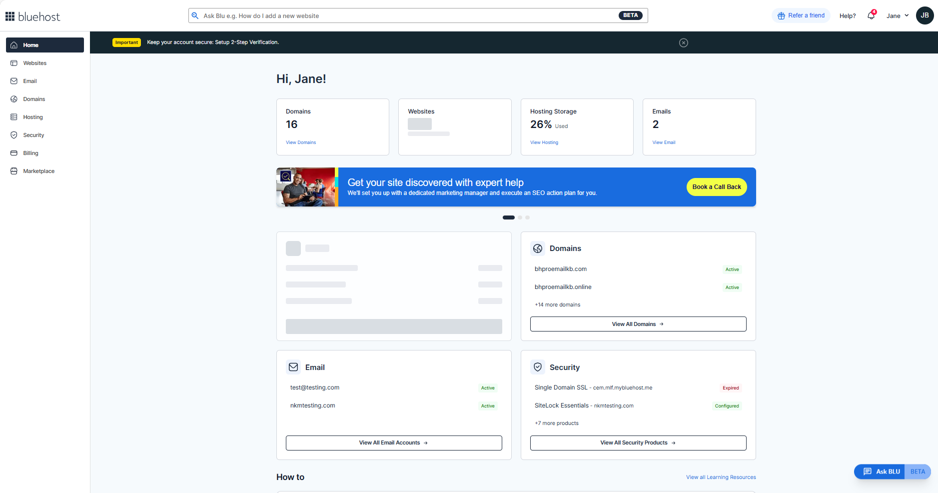 Bluehost Account Manager