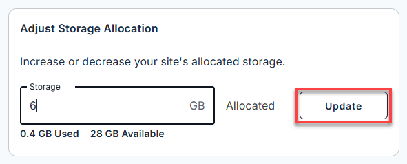 Adjust Storage Allocation