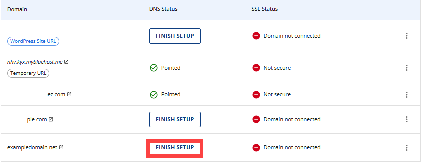 Domain - Finish Set Up