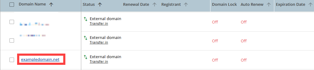 Select the Domain