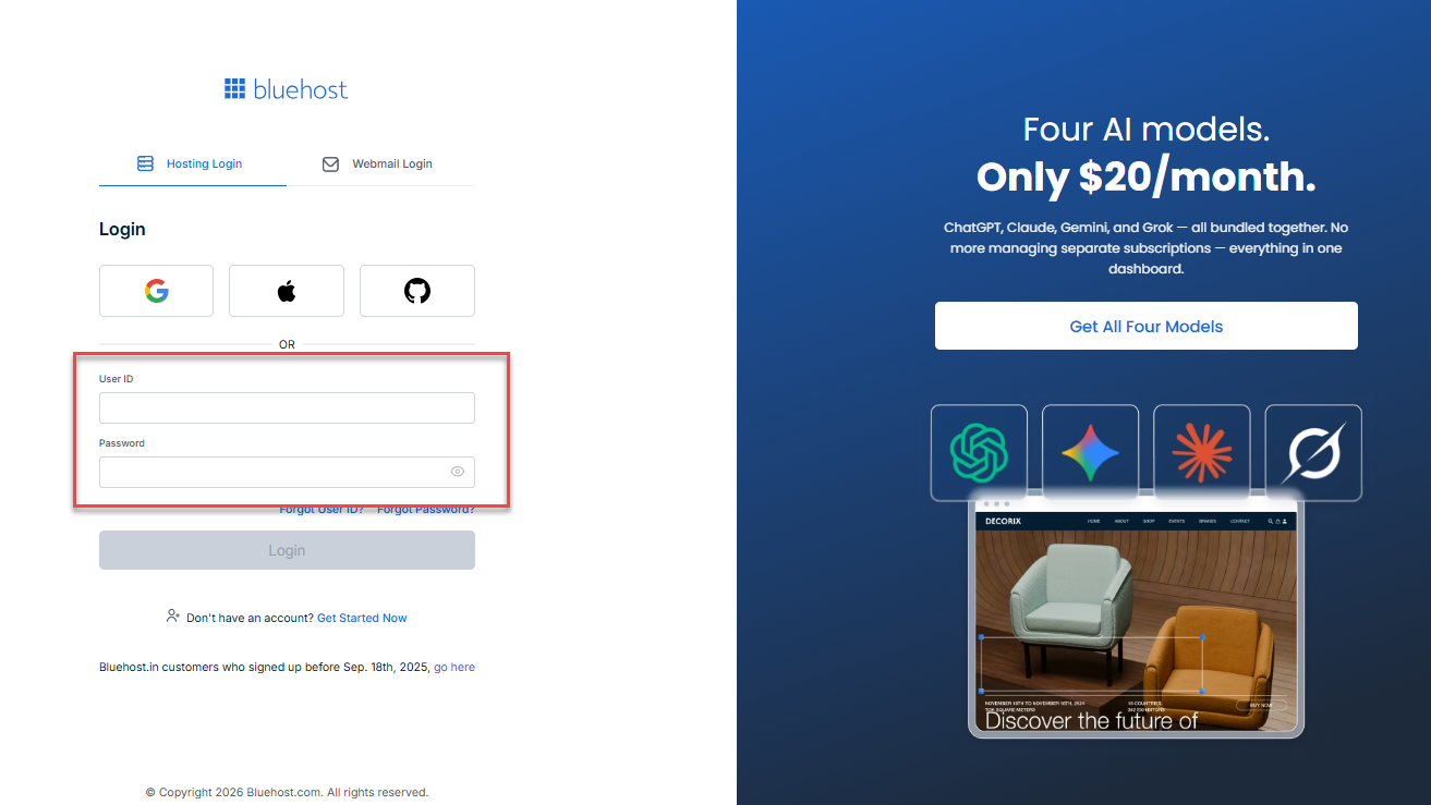 Bluehost Portal