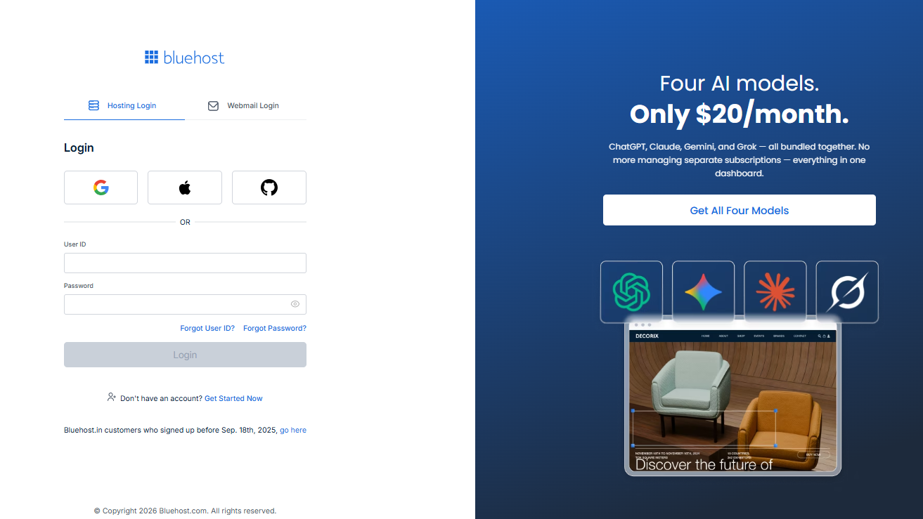 Log into Bluehost Portal - Bluehost Portal Login Page