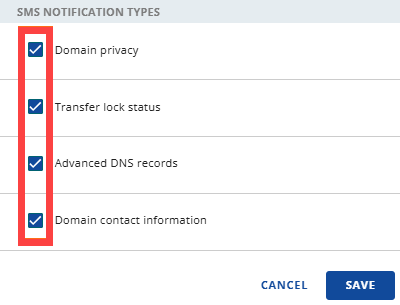 SMS Notifications - Uncheck Services