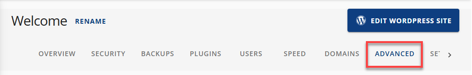 Bluehost AM Website Advanced Security Tab